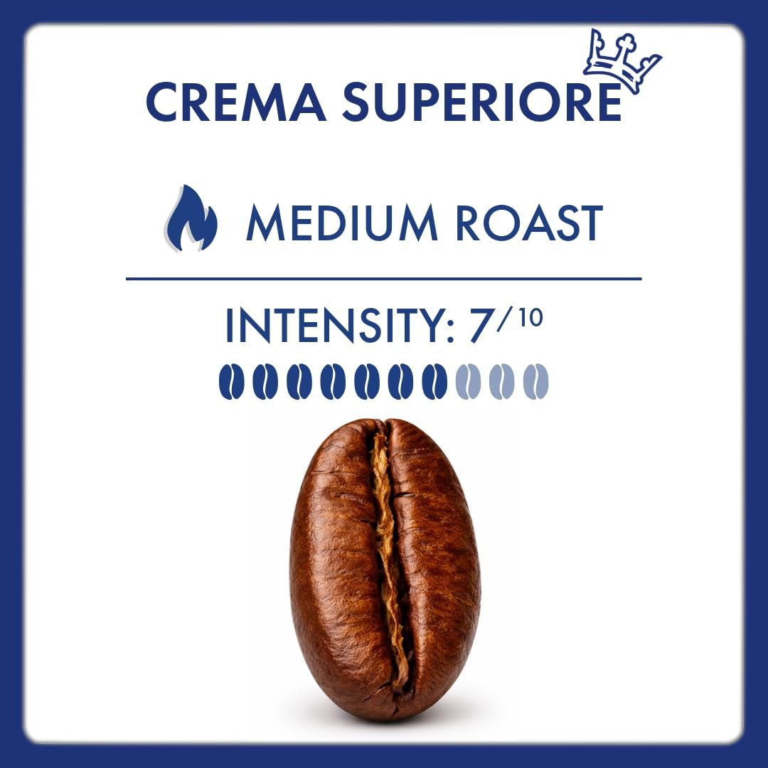 Crema Superiore Whole Bean Coffee, Arabica and Robusta Blend, Medium Roast, 2.2 Lb Bag (Pack of 1) - Haynesworld General Goods