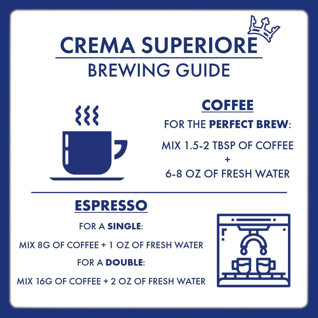 Crema Superiore Whole Bean Coffee, Arabica and Robusta Blend, Medium Roast, 2.2 Lb Bag (Pack of 1) - Haynesworld General Goods