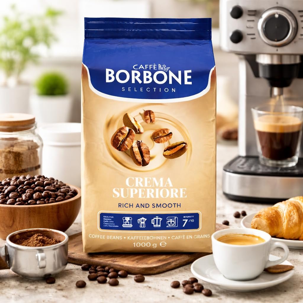 Crema Superiore Whole Bean Coffee, Arabica and Robusta Blend, Medium Roast, 2.2 Lb Bag (Pack of 1) - Haynesworld General Goods