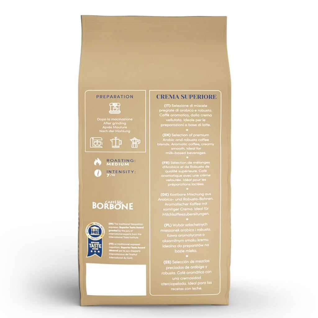 Crema Superiore Whole Bean Coffee, Arabica and Robusta Blend, Medium Roast, 2.2 Lb Bag (Pack of 1) - Haynesworld General Goods