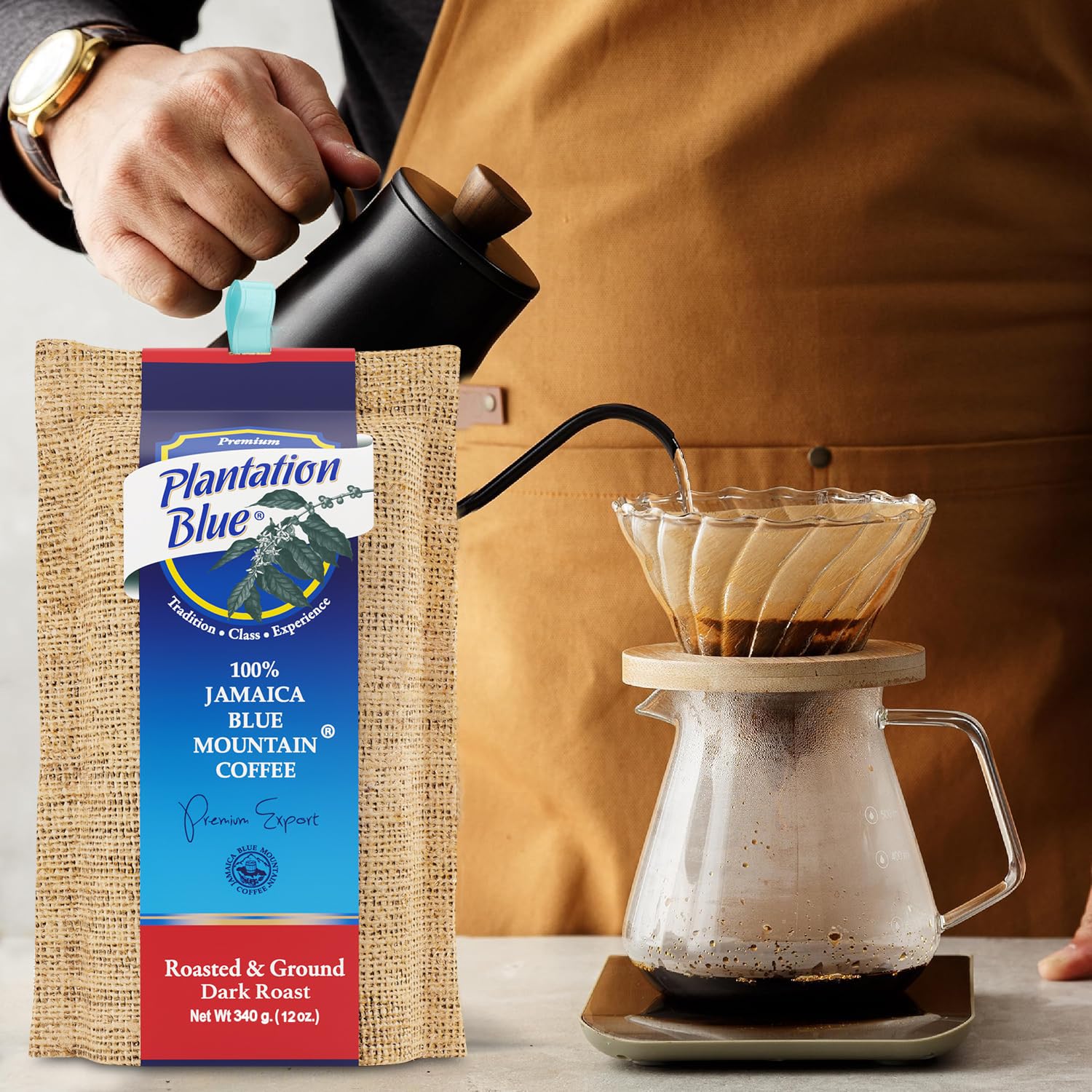 Plantation Blue 100% Jamaica Blue Mountain Coffee - Dark Roasted & Ground (12oz) - Shop Coffee Hobby