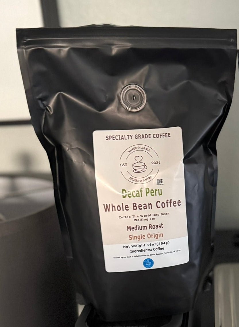 Decaf Peru Espresso – Swiss Water® Process Dark Roast by Jones'N Java - Shop Coffee Hobby