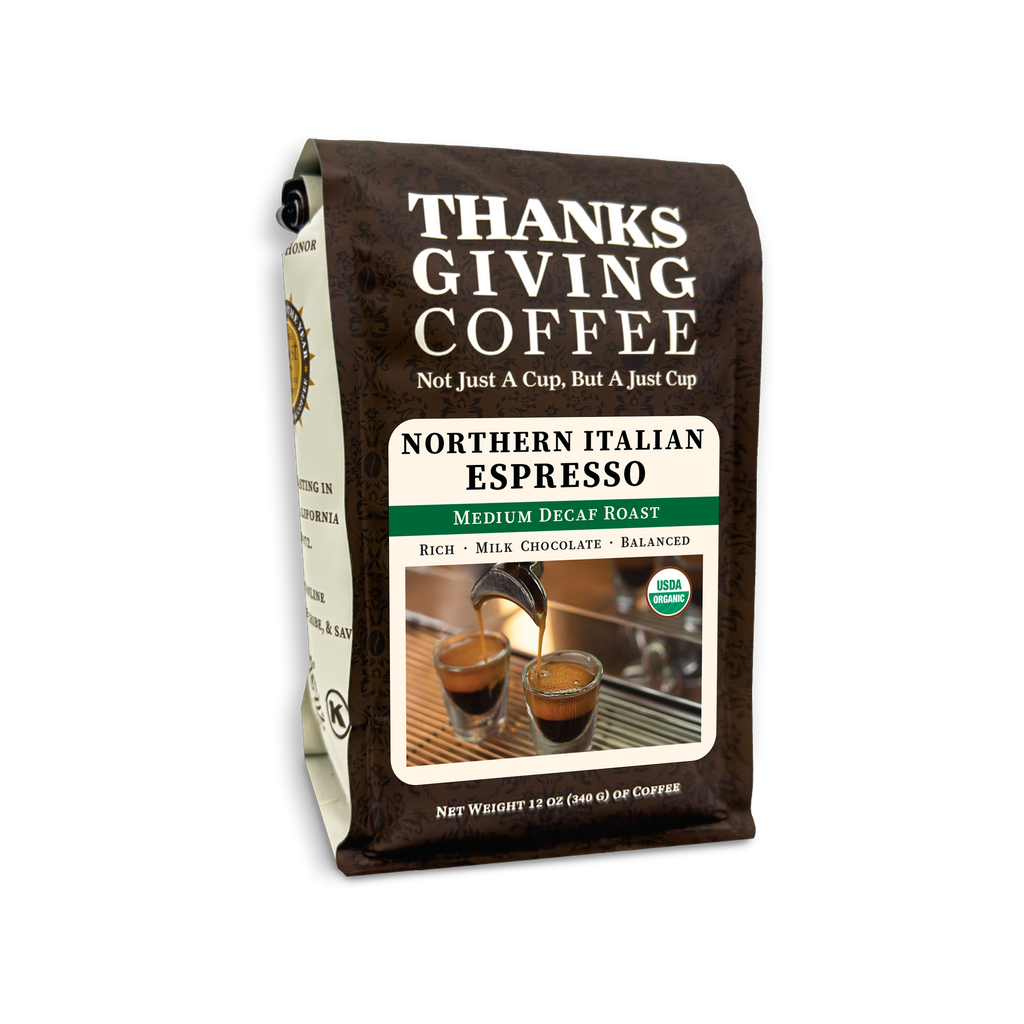 Thanksgiving Coffee Company Northern Italian Style Decaf Espresso - Whole Bean / 12oz Bag