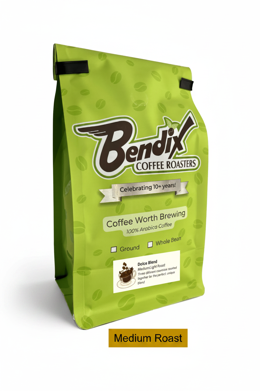 Dolce Blend – Medium Roast Coffee | Ethiopia, Brazil & Costa Rica | Bendix Coffee Roasters - Shop Coffee Hobby
