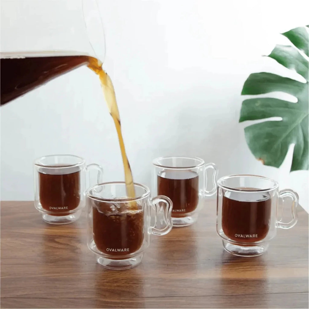 Double‑Wall Espresso Cups – 120ml / 4oz Borosilicate Glass (Set of 2 or 4) – Ovalware - Shop Coffee Hobby