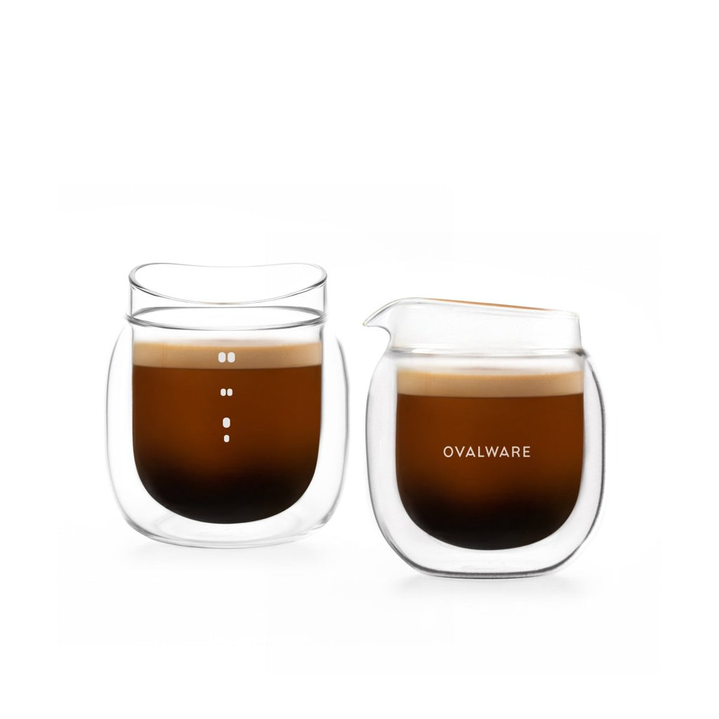 Double‑Wall Espresso Pouring Glass – 80ml / 2.7oz (Set of 2) – Precision Spout & Measurement Marks - Shop Coffee Hobby