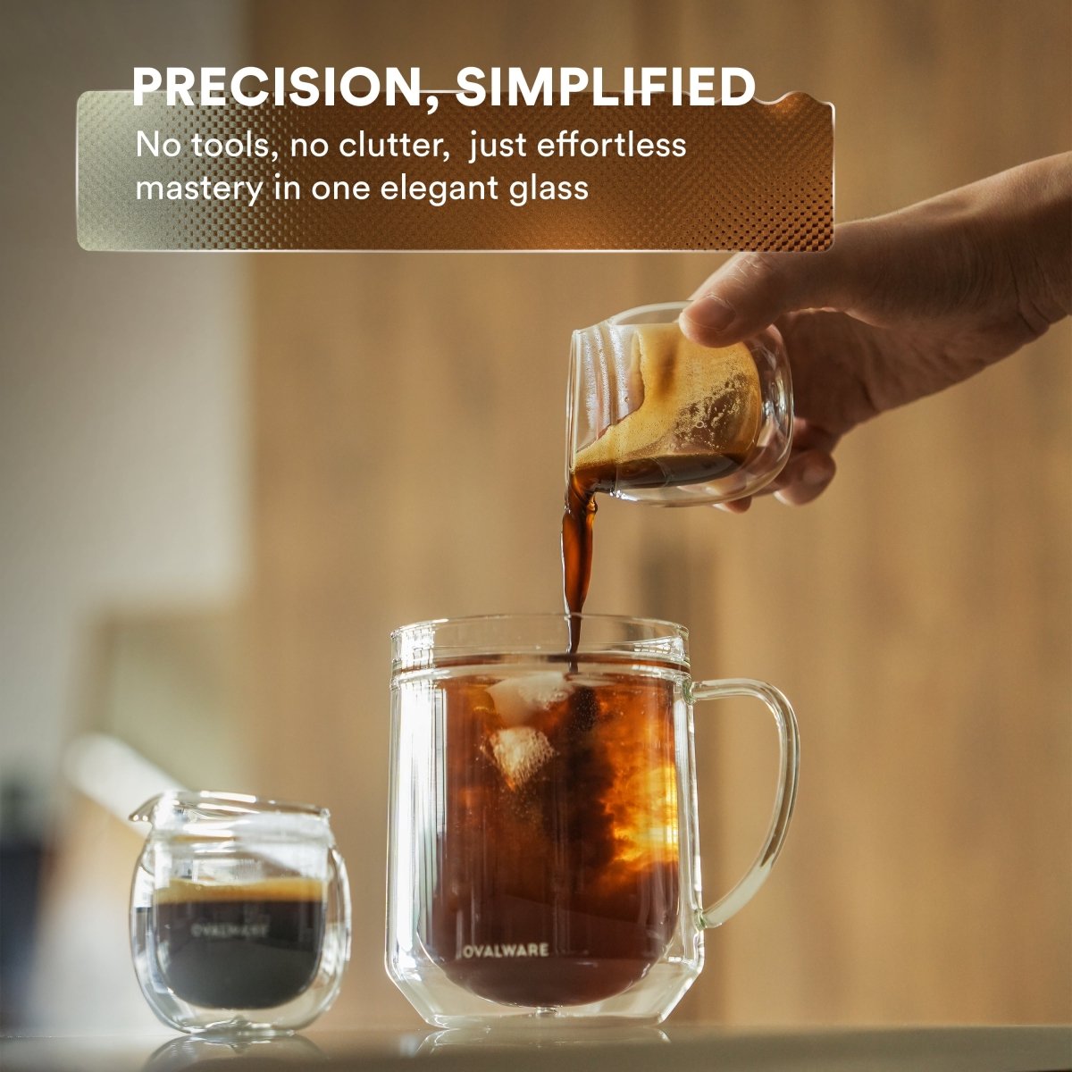 Double‑Wall Espresso Pouring Glass – 80ml / 2.7oz (Set of 2) – Precision Spout & Measurement Marks - Shop Coffee Hobby