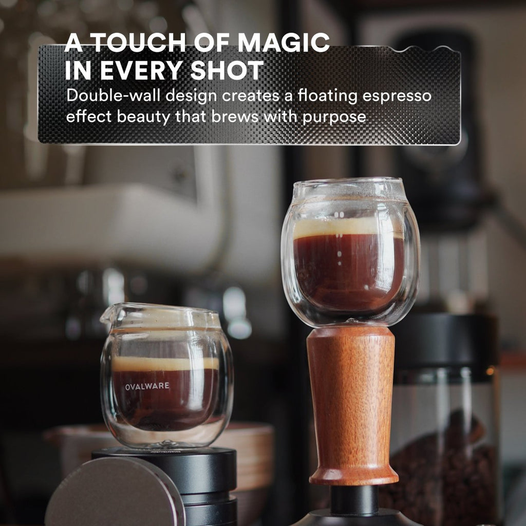 Double‑Wall Espresso Pouring Glass – 80ml / 2.7oz (Set of 2) – Precision Spout & Measurement Marks - Shop Coffee Hobby