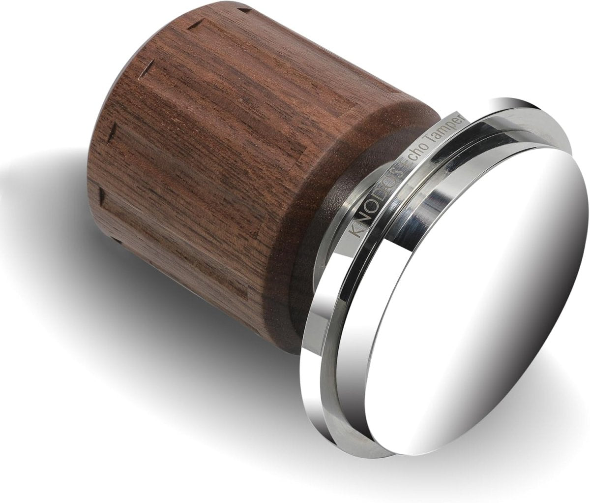 Echo Tamper 58Mm – Walnut Spring Loaded Coffee Tamper with Click Feedback, Stainless Steel Base – 30LB Calibrated Espresso Tool for Perfectly Even Tamping Pressure - Shop Coffee Hobby