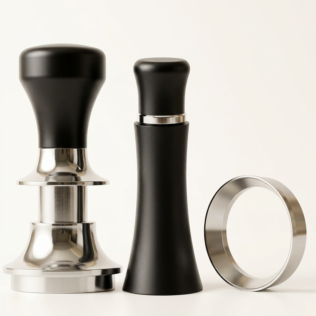 Espresso accessory kit on a clean white background without the box