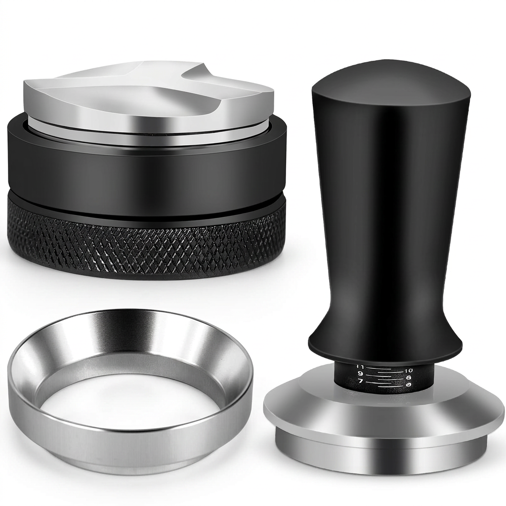 Espresso accessory kit on a clean white background
