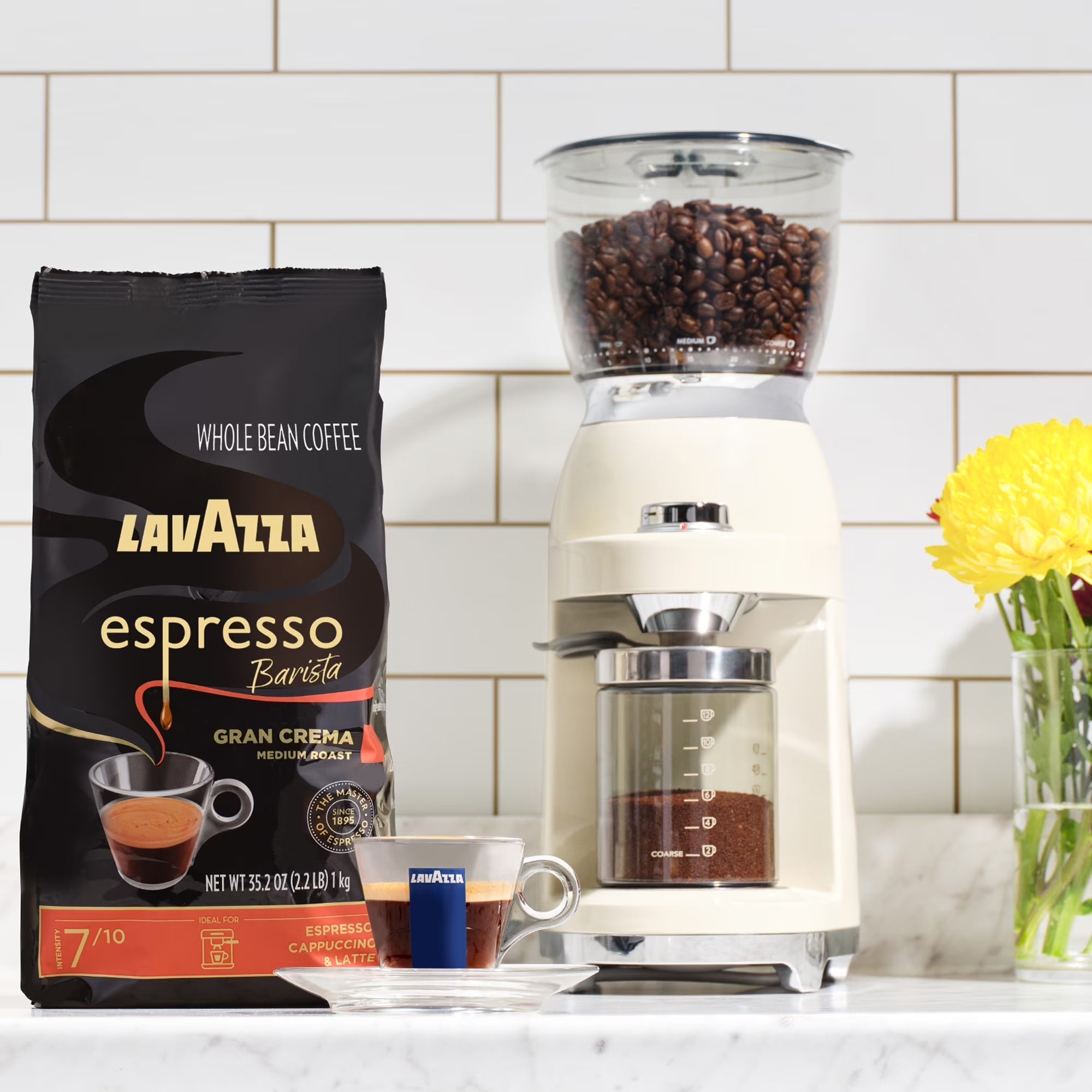 Espresso Barista Gran Crema Whole Bean Coffee, Medium Roast, Arabica and Robusta Blend, 2.2 Lb Bag (Pack of 1) - Haynesworld General Goods