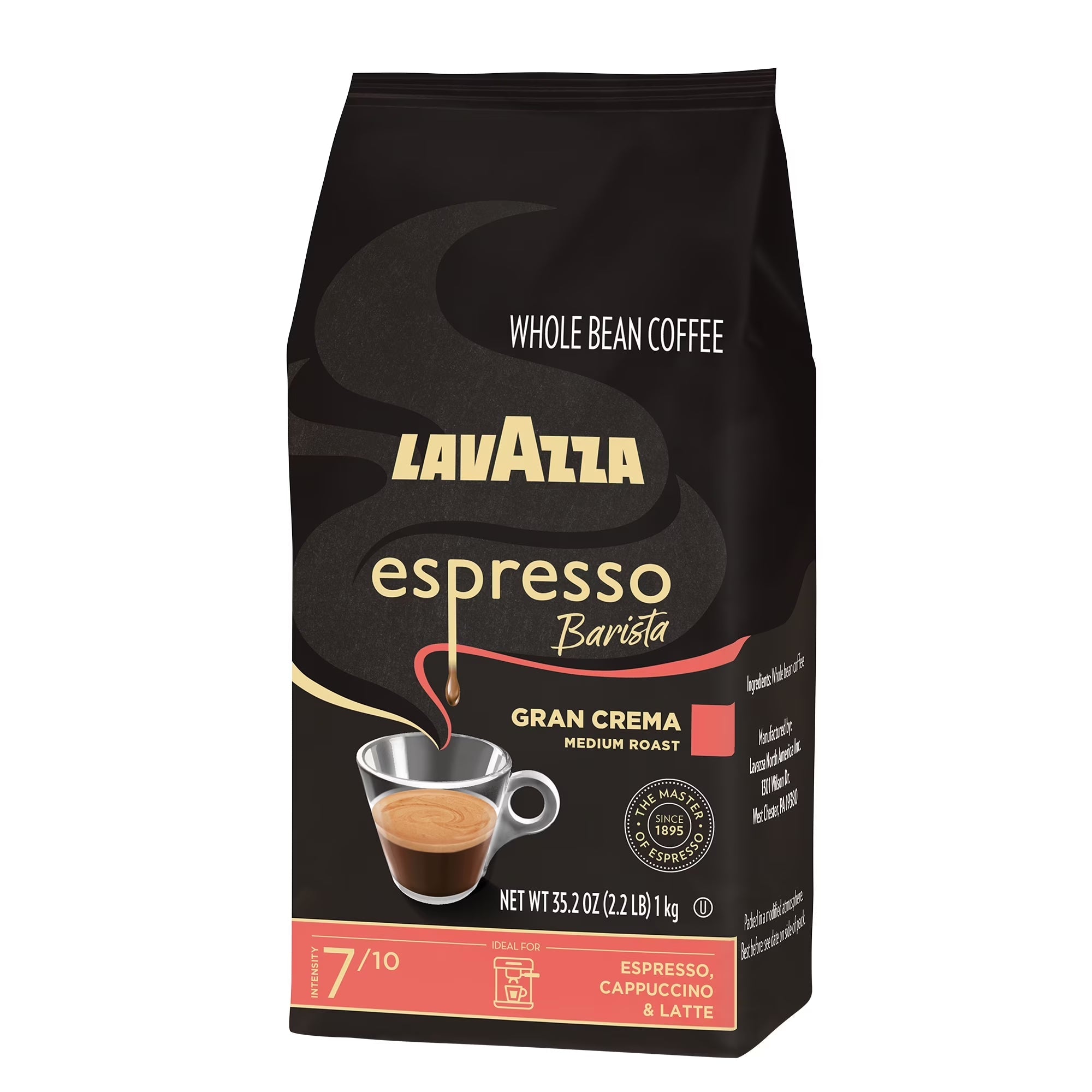 Espresso Barista Gran Crema Whole Bean Coffee, Medium Roast, Arabica and Robusta Blend, 2.2 Lb Bag (Pack of 1) - Haynesworld General Goods