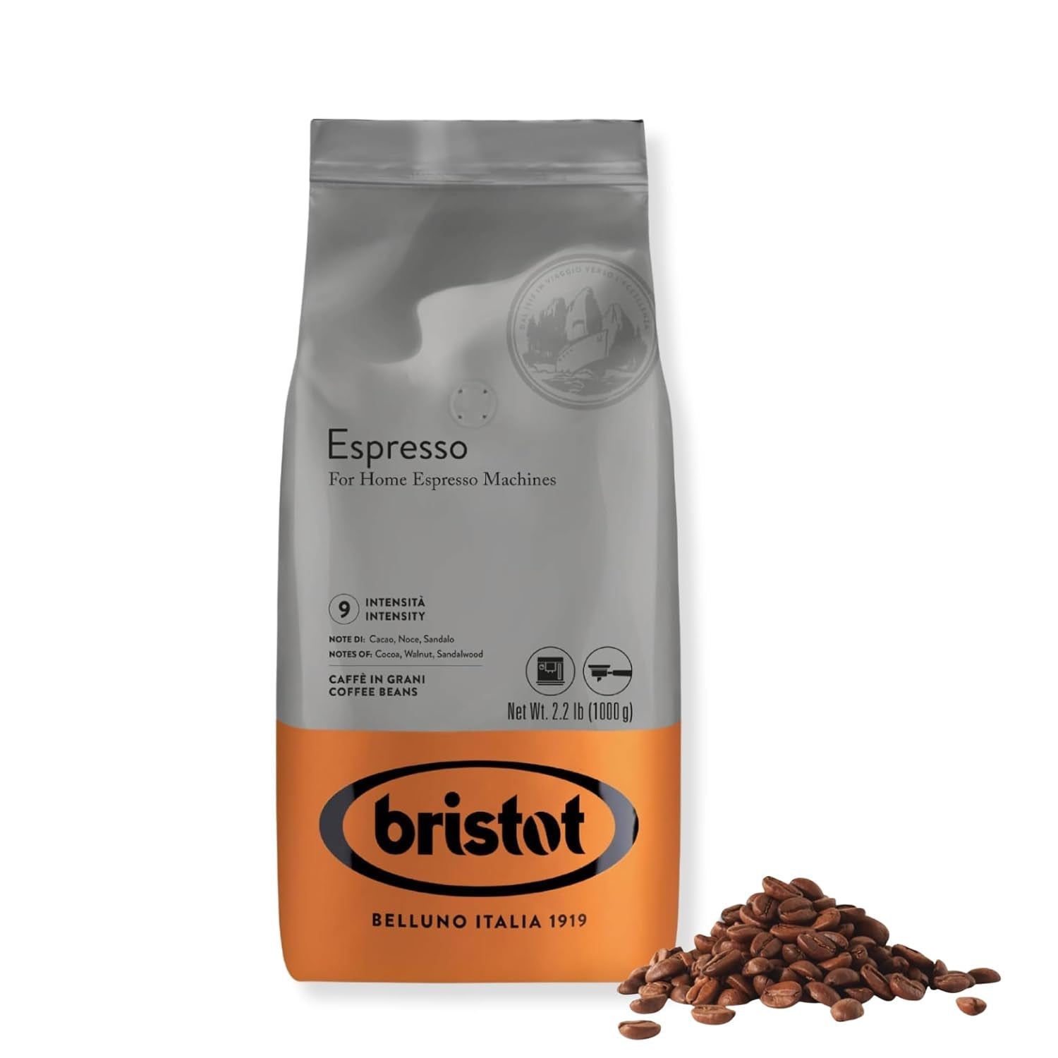 Espresso Beans – Medium Roast Italian Whole Bean Coffee – for Home Espresso Machines – 2.2 Lb (1000G) Bag - Haynesworld General Goods