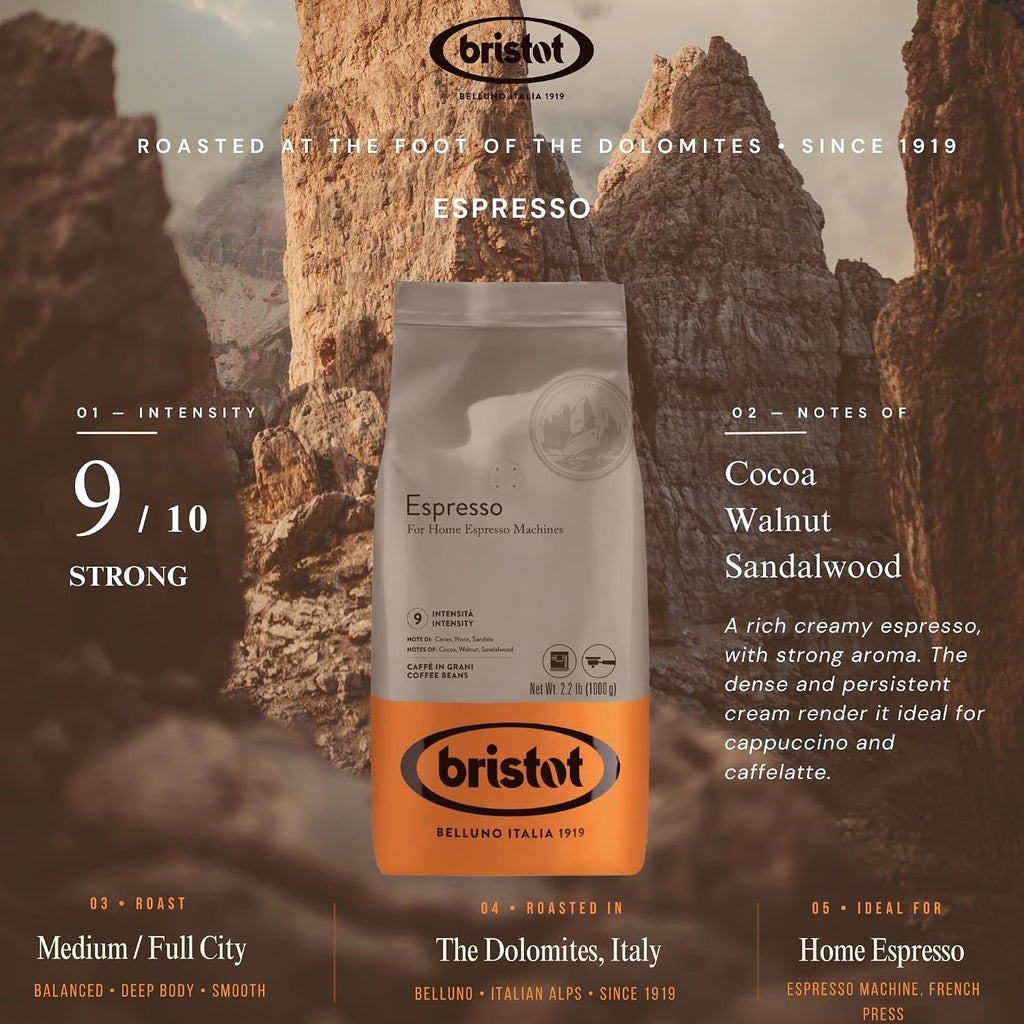 Espresso Beans – Medium Roast Italian Whole Bean Coffee – for Home Espresso Machines – 2.2 Lb (1000G) Bag - Haynesworld General Goods