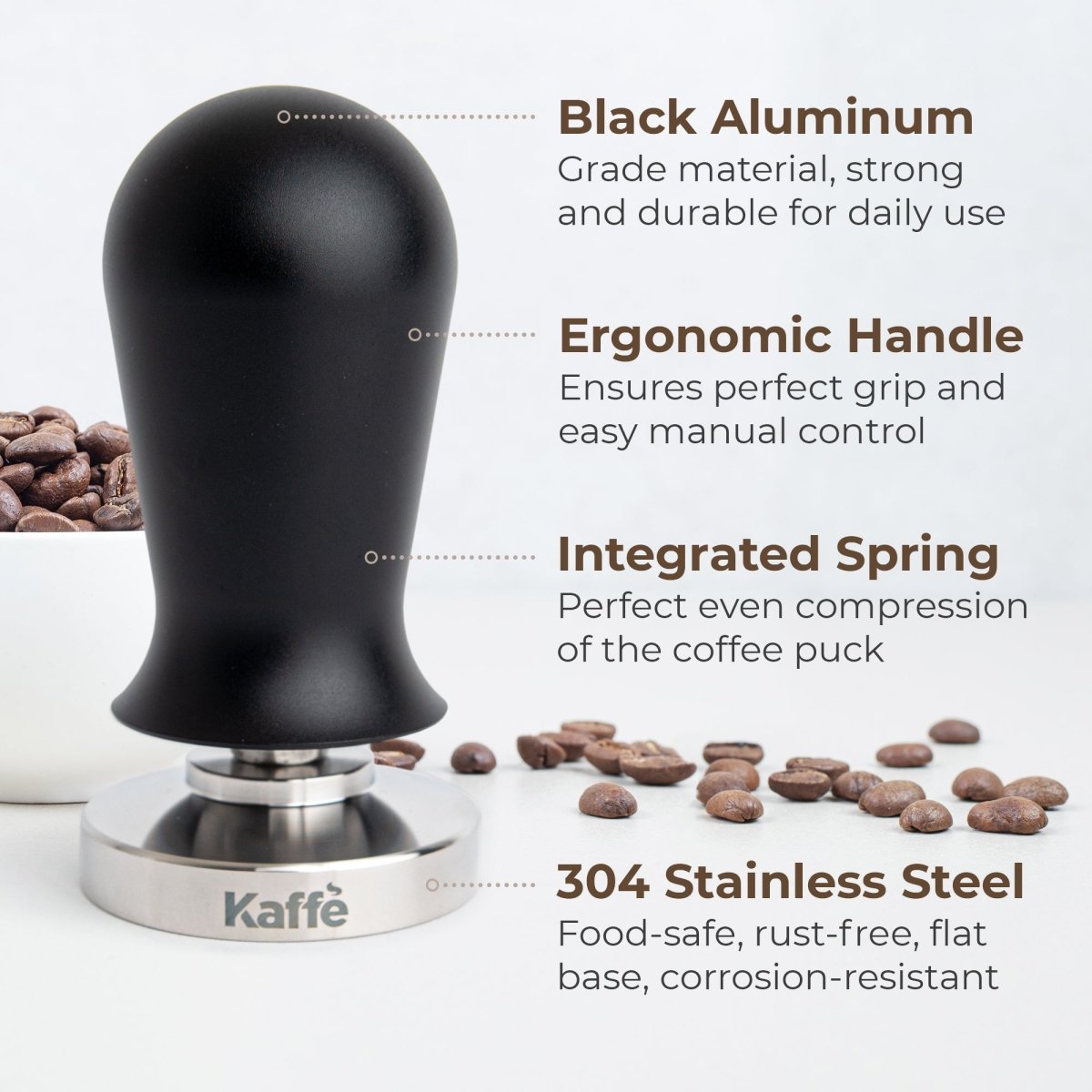 Espresso Tamper with Spring, 54mm, KFCT02-54 - Shop Coffee Hobby