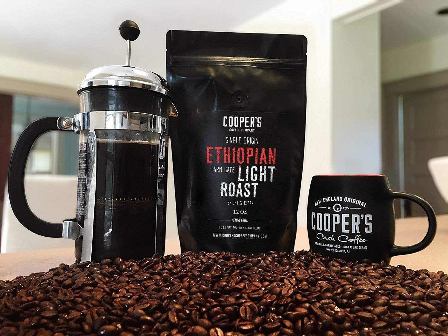 Premium African Coffee Bundle - Bold Light Roast Ethiopia, Full Bodied Rwanda, Medium Dark Roast Kenya - 2Lb + 2 X 12Oz