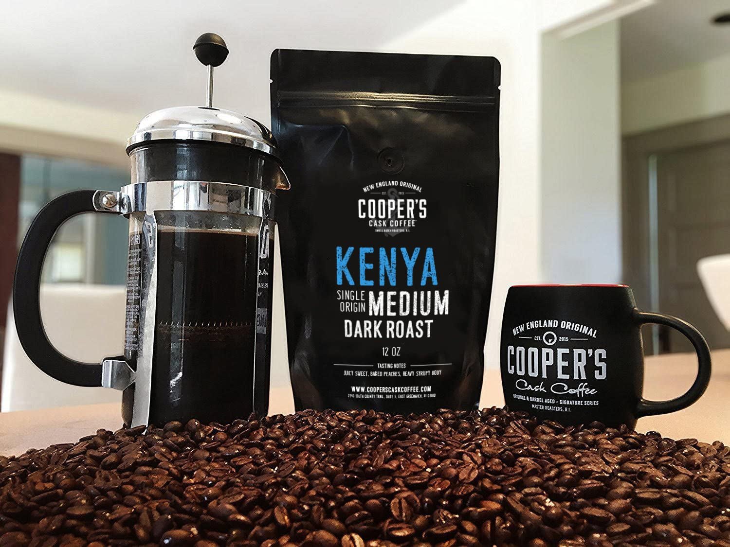 Premium African Coffee Bundle - Bold Light Roast Ethiopia, Full Bodied Rwanda, Medium Dark Roast Kenya - 2Lb + 2 X 12Oz