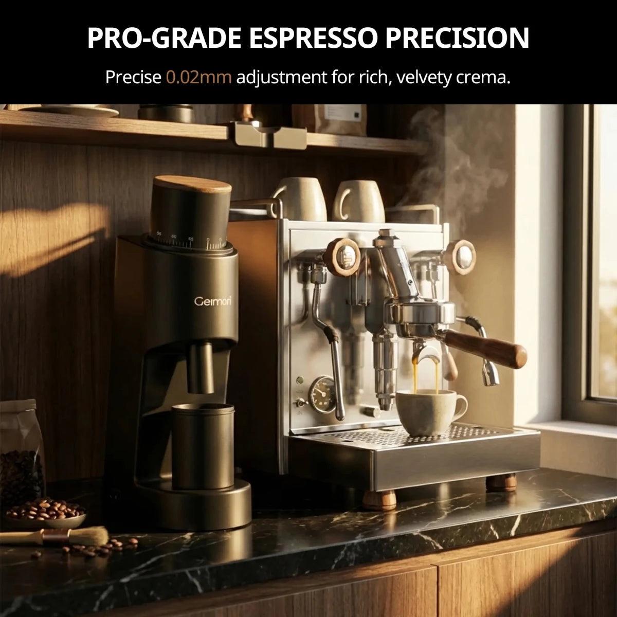 Wirsh Geimori GU38 Slim Single-Dose Coffee Grinder, black version
