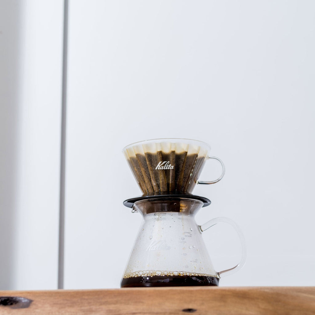 Kalita Wave 185 Pour Over Kit – Glass Dripper, 500ml Server & Filters
