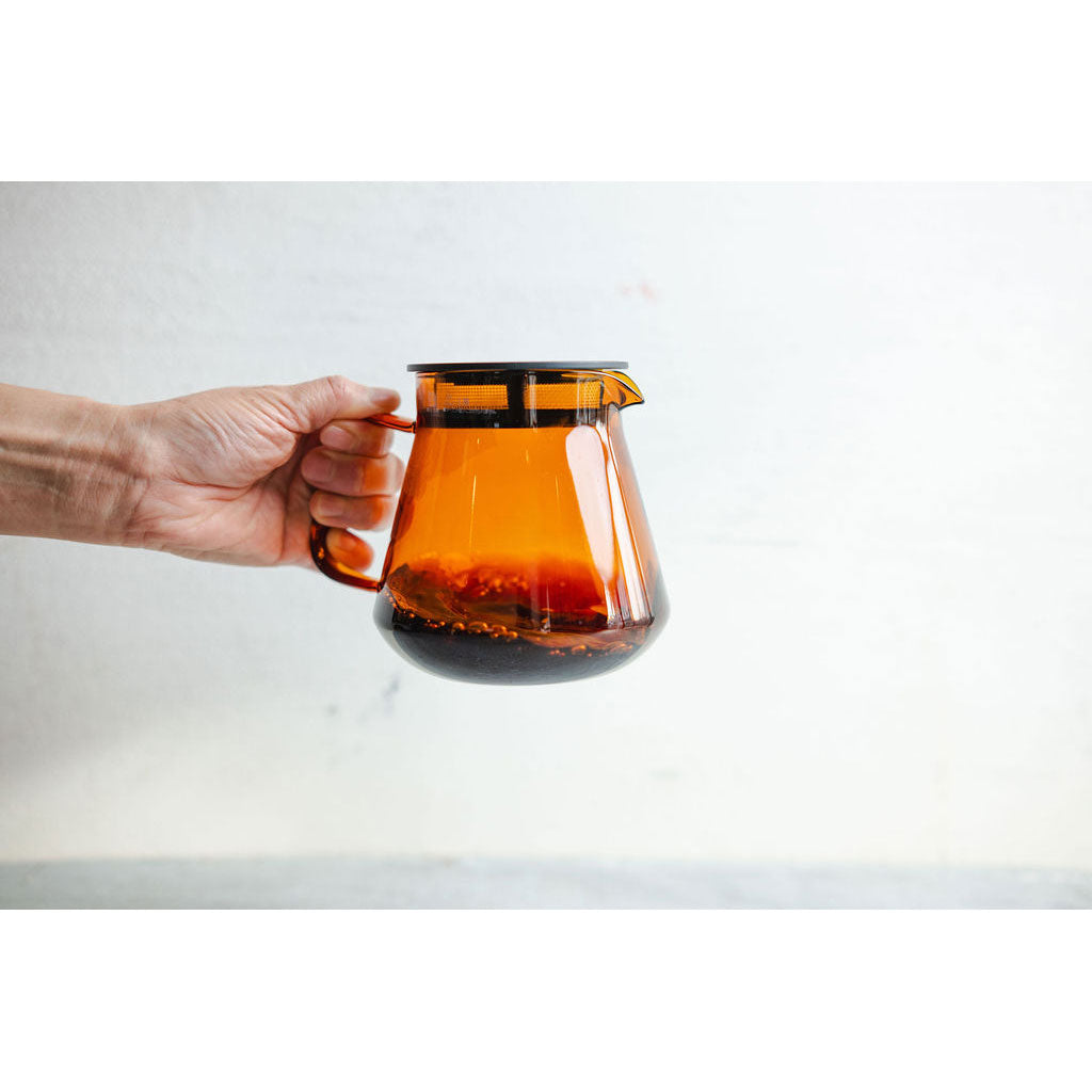 Amber-colored 600 ml Hario Glass Coffee & Tea Server