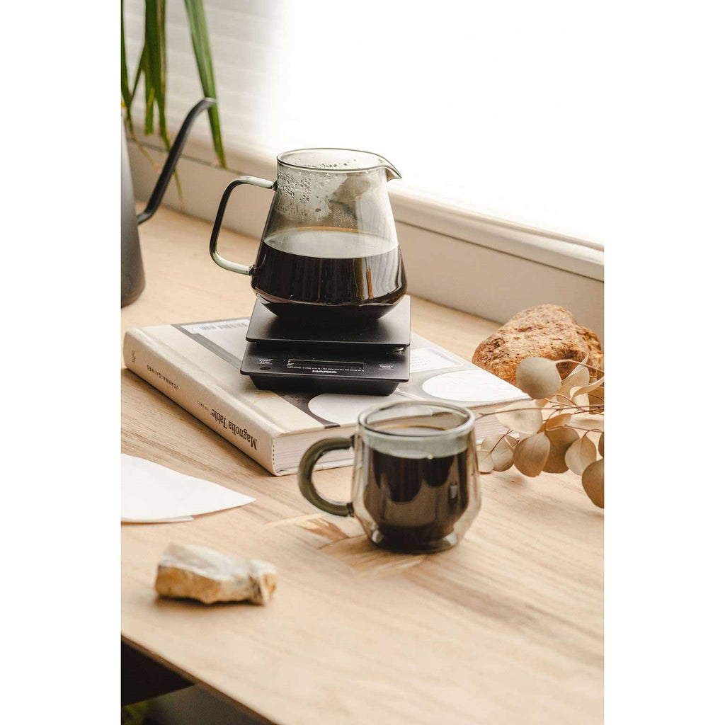 600 ml glass coffee and tea server in gray