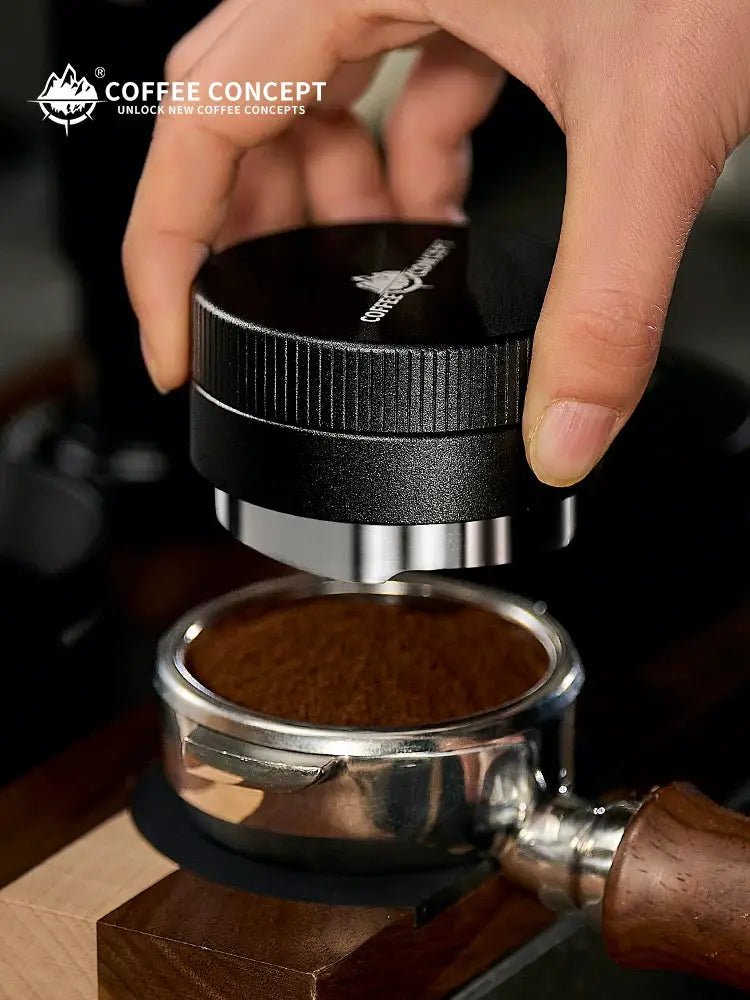 Gravity Espresso Distributor – Vertical Striped Stainless Steel Self‑Leveling Tool (51mm / 53–54mm / 58mm) - Shop Coffee Hobby
