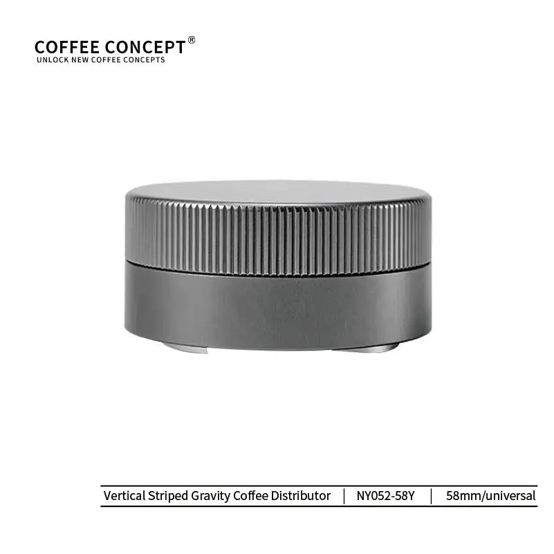 Gravity Espresso Distributor – Vertical Striped Stainless Steel Self‑Leveling Tool (51mm / 53–54mm / 58mm) - Shop Coffee Hobby