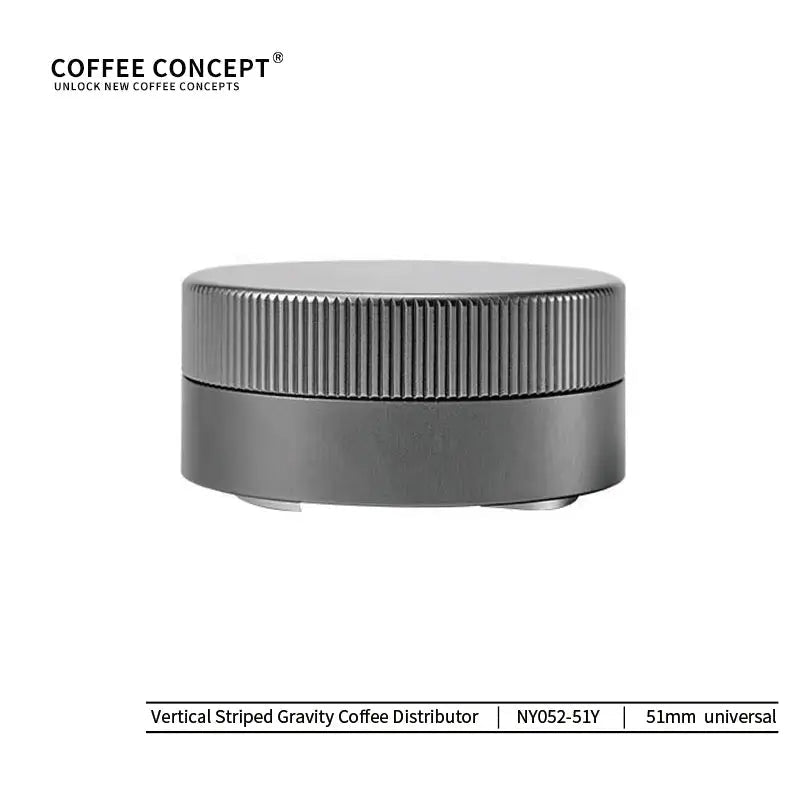 Gravity Espresso Distributor – Vertical Striped Stainless Steel Self‑Leveling Tool (51mm / 53–54mm / 58mm) - Shop Coffee Hobby