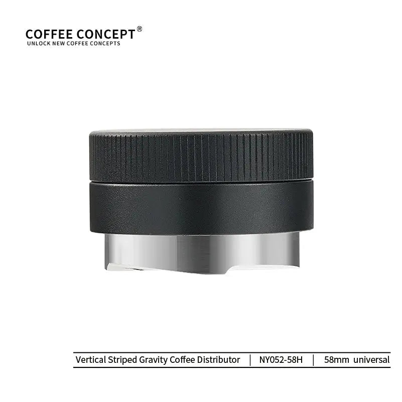 Gravity Espresso Distributor – Vertical Striped Stainless Steel Self‑Leveling Tool (51mm / 53–54mm / 58mm) - Shop Coffee Hobby