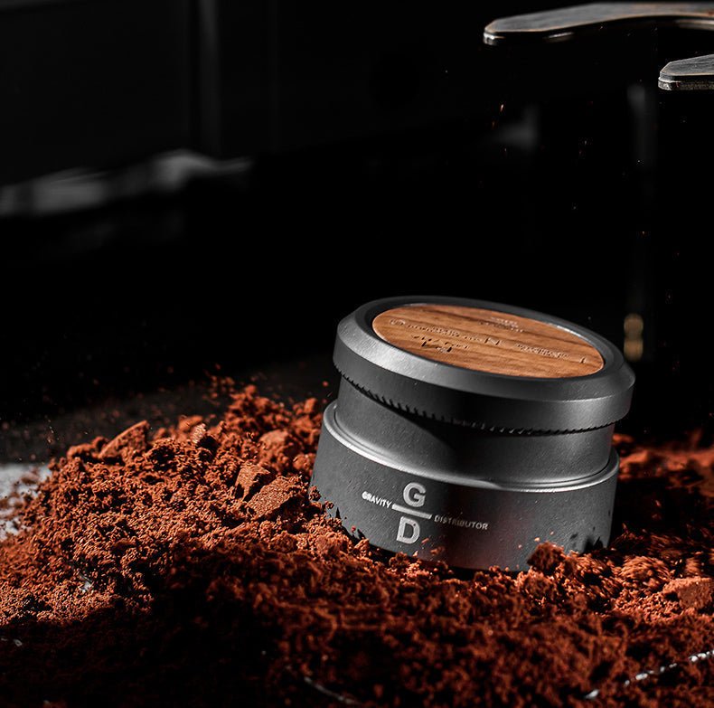 Gravity Tamper and Distributor with Wooden Lid - Shop Coffee Hobby
