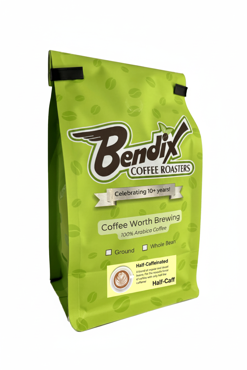 Half-Caff Coffee Blend – 50% Caffeine, Swiss Water® Decaf | Bendix Coffee Roasters - Shop Coffee Hobby