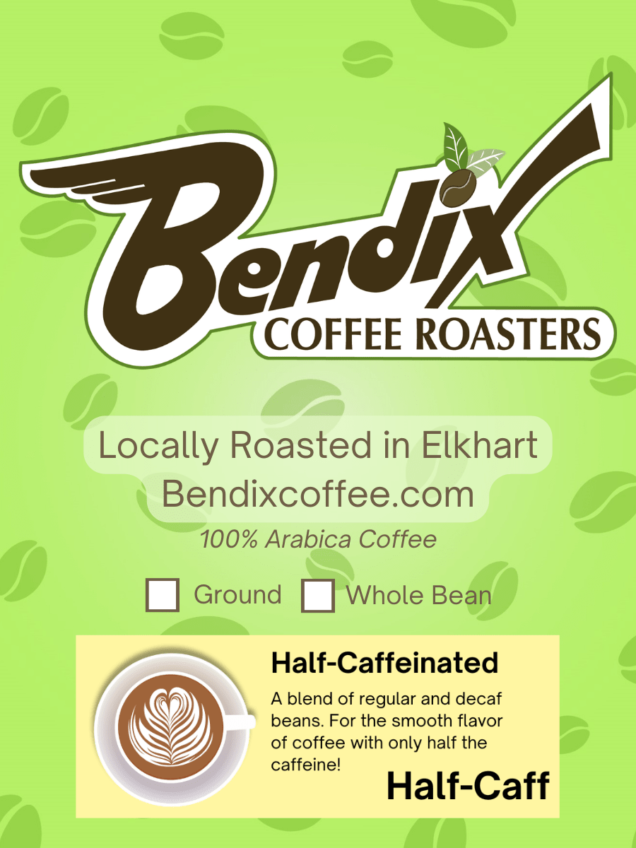 Half-Caff Coffee Blend – 50% Caffeine, Swiss Water® Decaf | Bendix Coffee Roasters - Shop Coffee Hobby