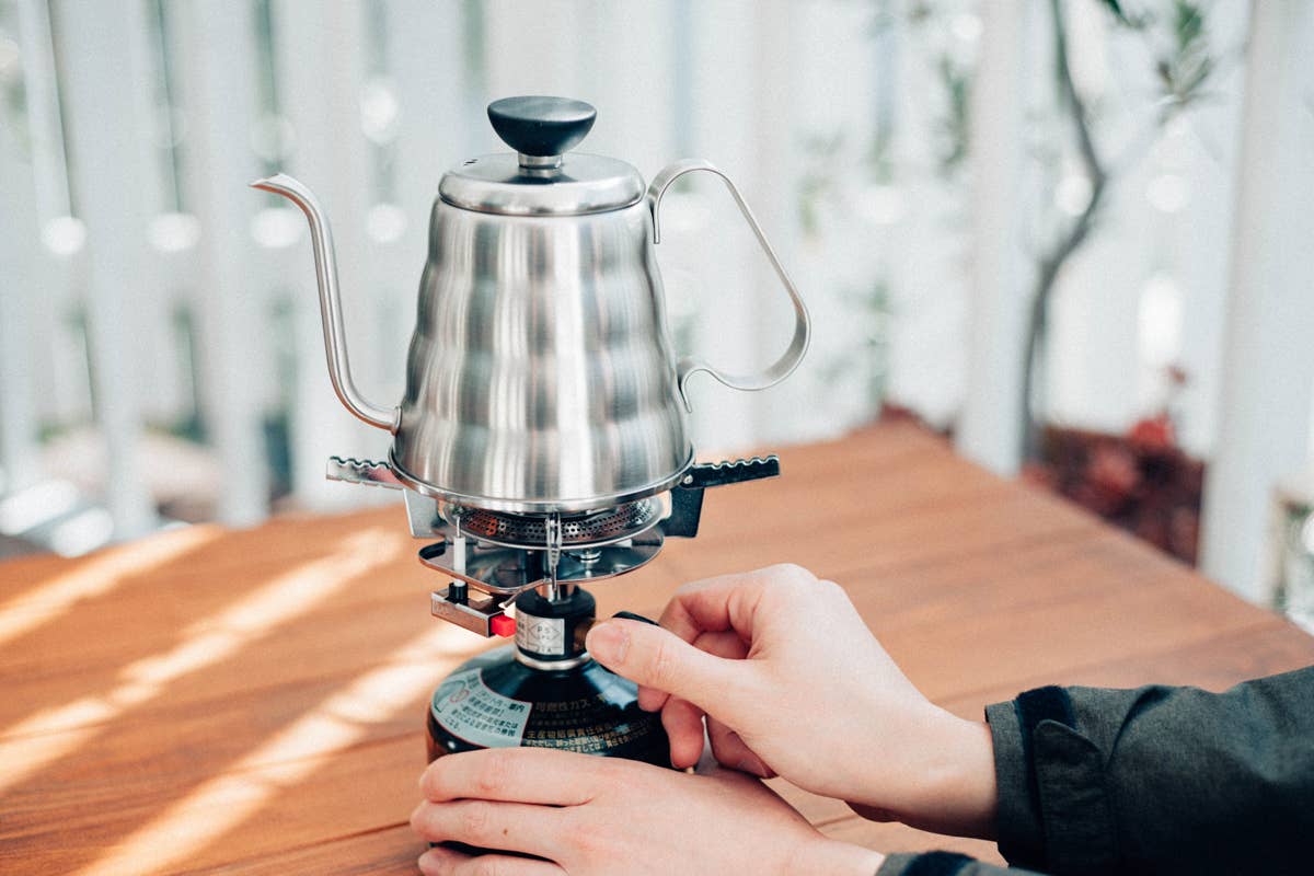 Hario - Outdoor V60 "Buono" Metal Drip Kettle - Shop Coffee Hobby