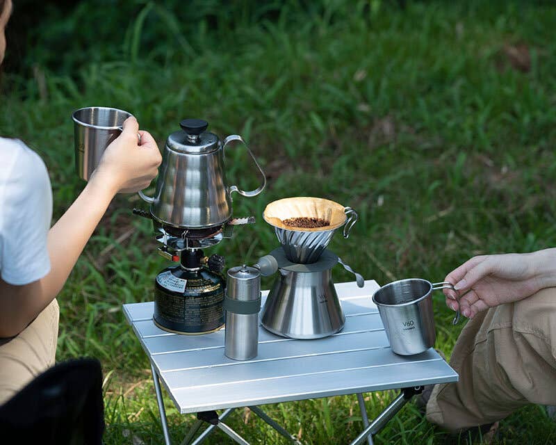 Hario - Outdoor V60 "Buono" Metal Drip Kettle - Shop Coffee Hobby