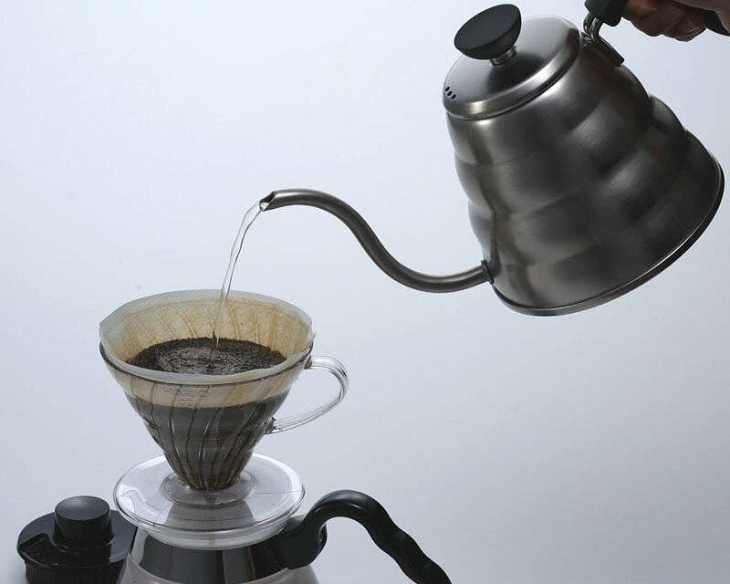 Hario - V60 "Buono" Drip Kettle 1 Liter - Silver - Shop Coffee Hobby