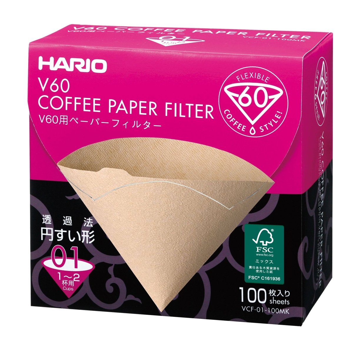 Hario - V60 Paper Filter - Natural Brown - Shop Coffee Hobby