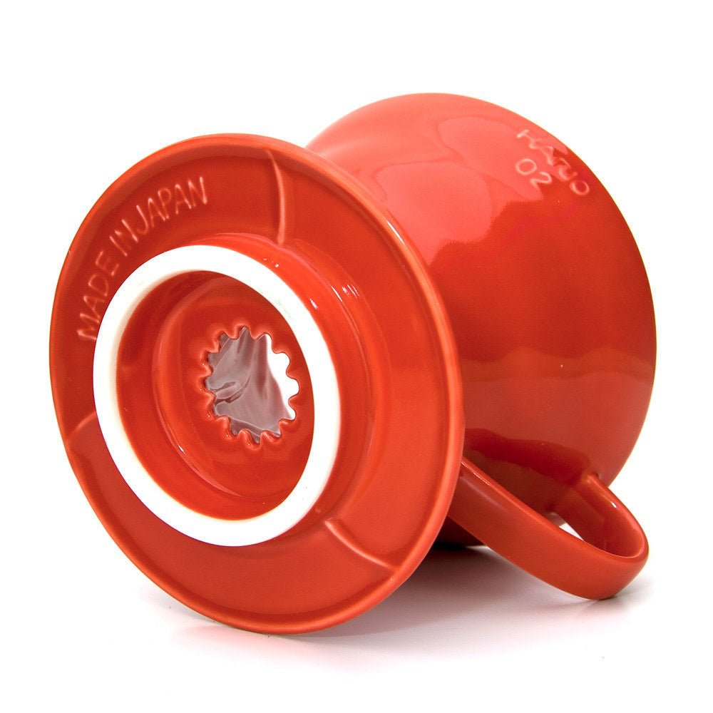 Red Hario V60 02 Ceramic Pour-Over Coffee Dripper