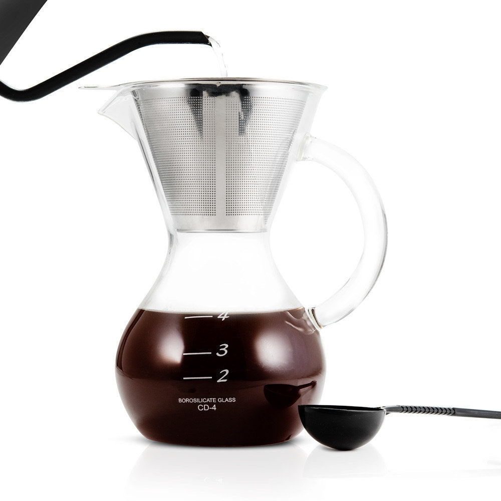 Yama Glass Pour-Over Coffee Drip Pot with Reusable Filter - 20 oz