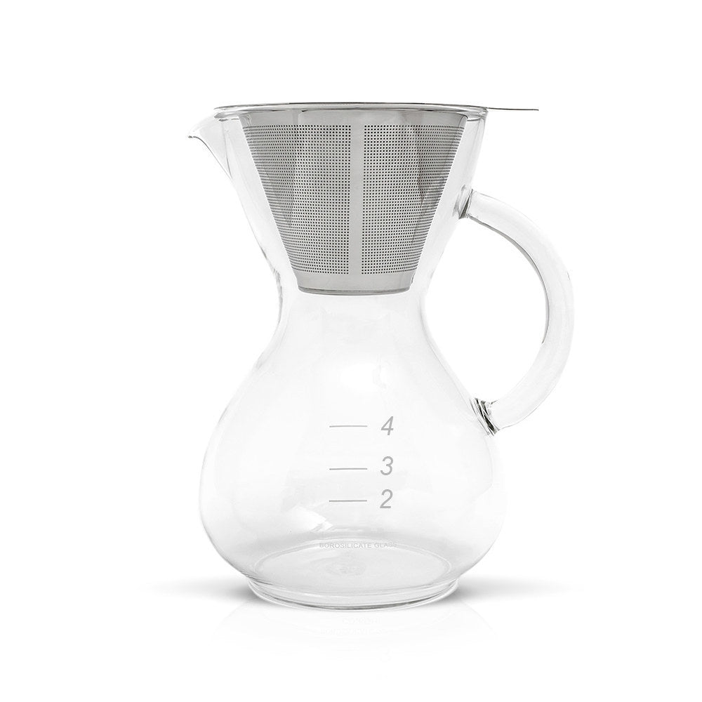 Yama Glass Pour-Over Coffee Drip Pot with Reusable Filter - 20 oz