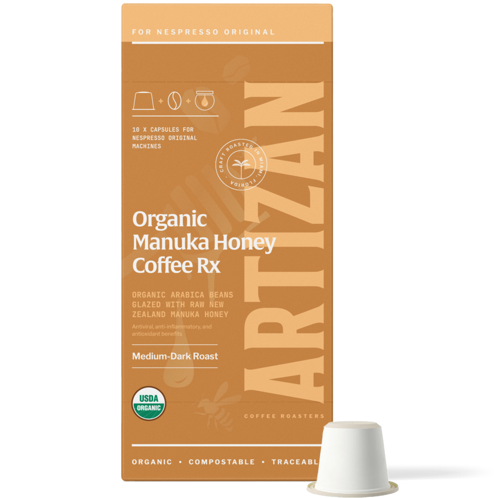 Artizan Coffee Roasters Organic Manuka Honey Espresso Capsules for Nespresso Original, 10-Pack