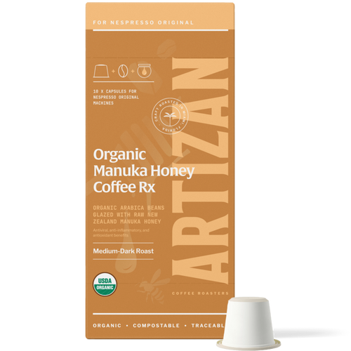 Artizan Coffee Roasters Organic Manuka Honey Espresso Capsules for Nespresso Original, 10-Pack
