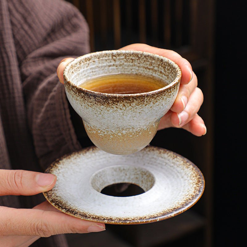 Japanese-Style Ceramic Espresso Cup & Plate Set, 150ml - Shop Coffee Hobby