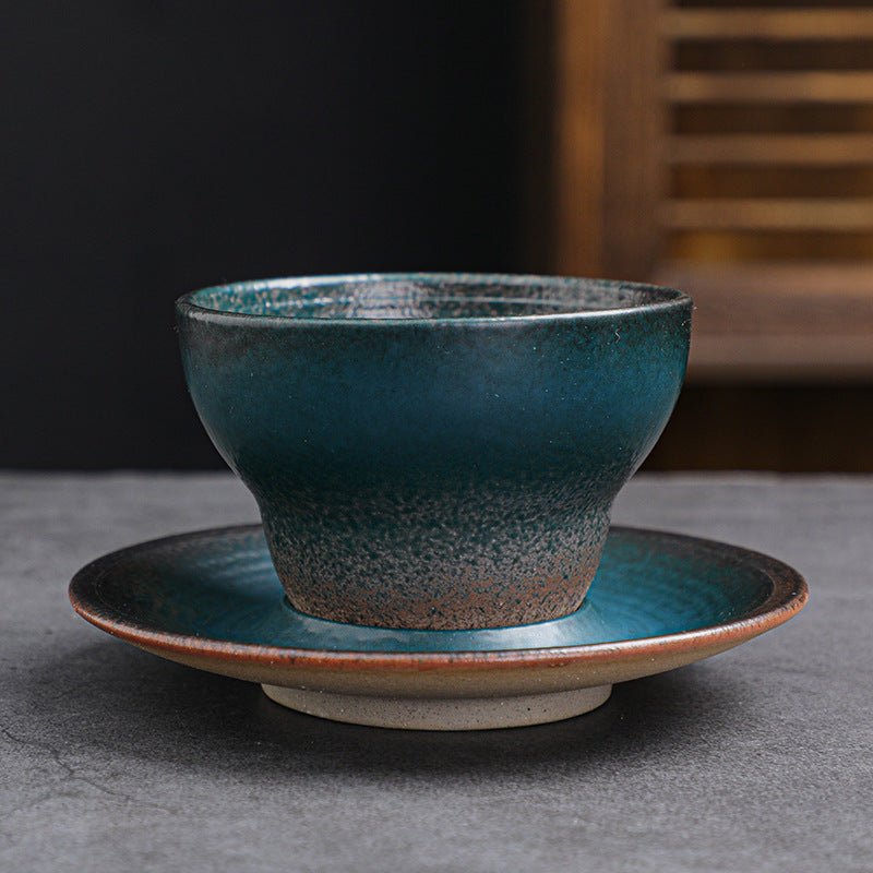 Japanese-Style Ceramic Espresso Cup & Plate Set, 150ml - Shop Coffee Hobby