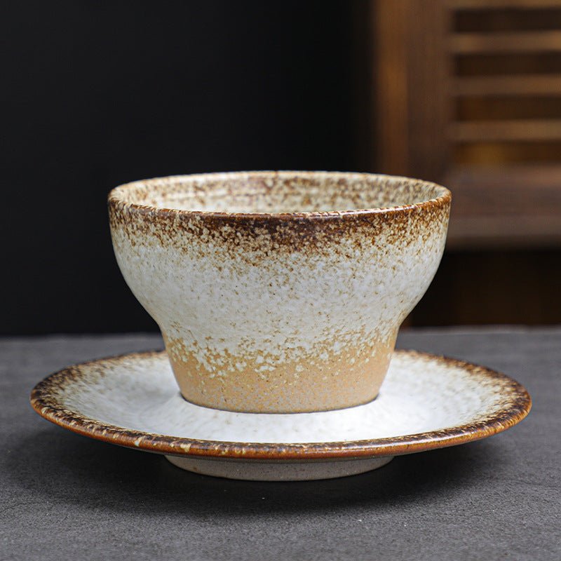 Japanese-Style Ceramic Espresso Cup & Plate Set, 150ml - Shop Coffee Hobby