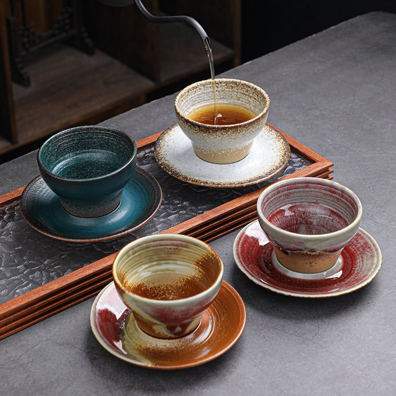 Japanese-Style Ceramic Espresso Cup & Plate Set, 150ml - Shop Coffee Hobby
