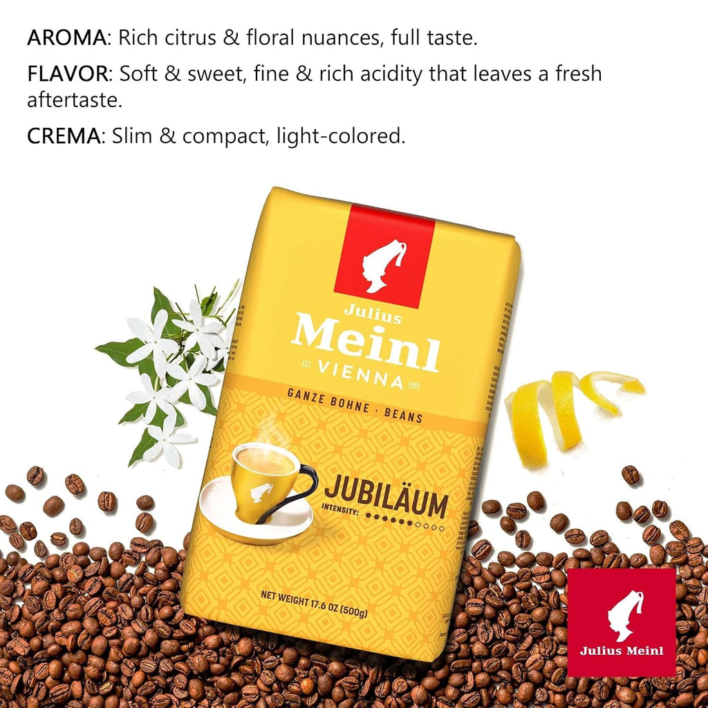 Jubilaum Blend, Genuine Viennese Medium Roast Coffee Beans, 500G / 17.6Oz - 3 bags - Haynesworld General Goods