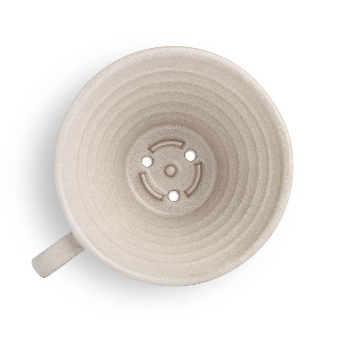 Kalita MINO 185 Ceramic Pour-Over Dripper, Sand Beige