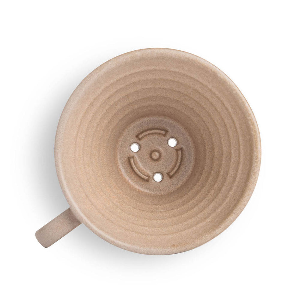 Kalita MINO 185 Ceramic Pour-Over Dripper, Sand Brown