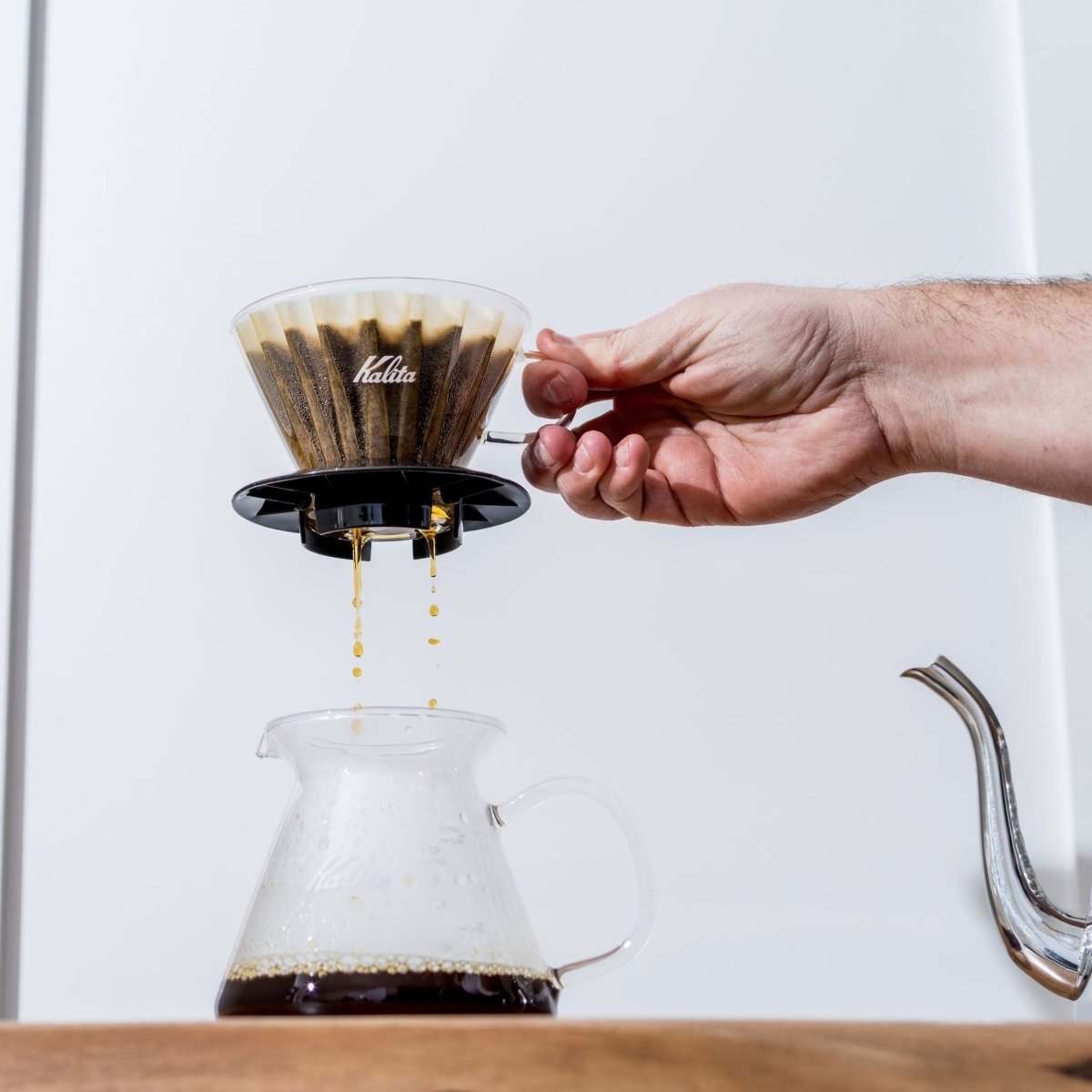Espresso Parts Kalita Wave 185 Glass Dripper with Black Collar
